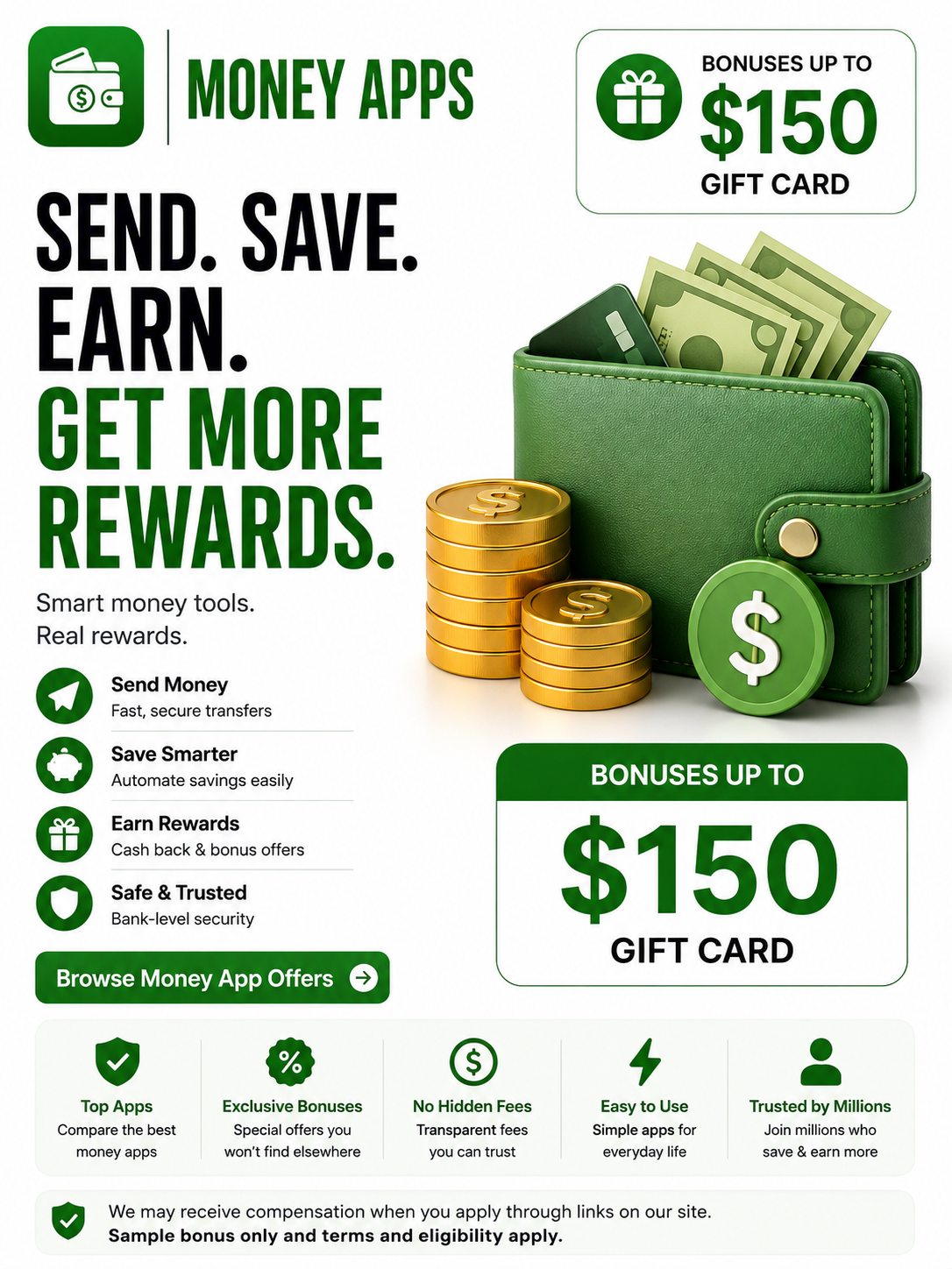 Person using a money app to earn cashback, referral rewards, signup bonuses, bill payment rewards, and digital wallet incentives.